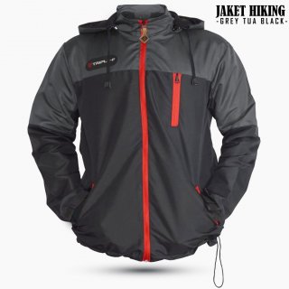 21. Troveast Jaket Parasut Outdoor Original Taslan Hiking Red Zipper, Tebal dan Hangat