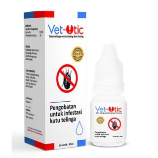 Vet Otic 10ml - Obat Tetes Kutu Tungau Radang Telinga Kucing Anjing