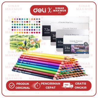 High-grade Oil Pencil Color/Pensil Warna 24/36/48/72 Deli Warna (SET) - 24 Warna (6565)