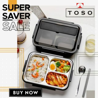 23. Kotak Makan Stainless Bento Lunch Box Set, Praktis dan Mudah Dibawa 