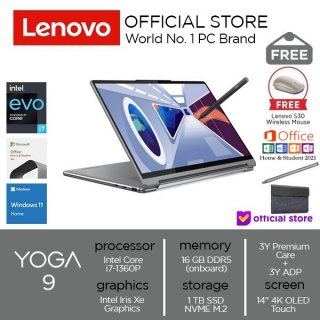 Lenovo Yoga 9i i7-1360P 1TB SSD 16GB Intel Iris Xe Win11+OHS