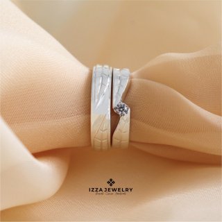 9. Cincin Nikah Emas Putih/Kuning 10% dan Perak Ring Original