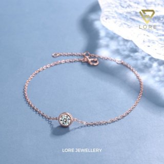 Lore Jewelry - Gelang Moissanite Lapis Emas 18k Rose Gold Circle