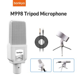 Bonkyo M998 Microphone condenser microphone 3.5mm live microphone including stand set