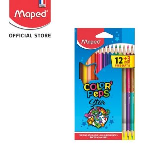 Pensil Warna Color Peps 12 + 3 Duo MAPED