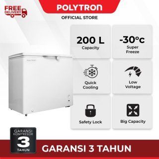 28. Polytron PCF 218 Freezer Box 200 Liter dengan Pendingin Super