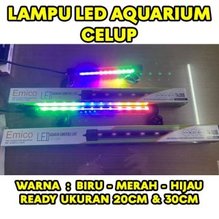 20. Lampu Aquarium Akuarium LED Celup 20cm 30cm 40cm Warna Warni RGB