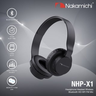 Nakamichi NHP X1 Headphone Headset Wireless Bluetooth HD HIFI FM Mic