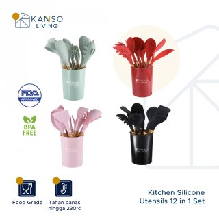 Kanso Living Kitchen Silicone Utensils 12 in 1 Set