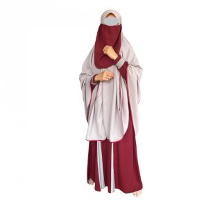 24. Haura Hijab Syari Gamis Shafiyyah, Baju Muslimah Dua Warna dengan Niqab yang Syari