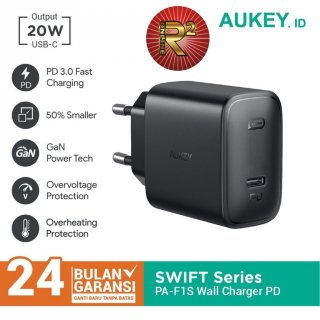 Aukey Wall Charger PA-F1S 20W Ultra Compact With PD 3.0 Original
