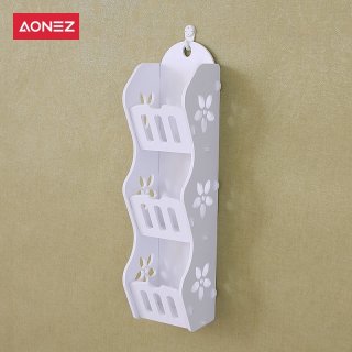 AONEZ Three Layer Rak Dinding PVC Fence Wall Shelf
