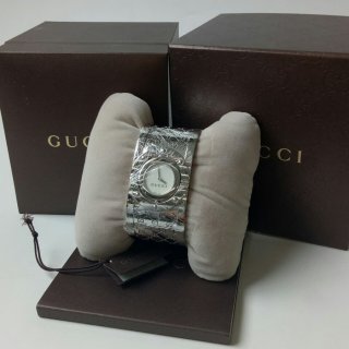 BNIB Gucci Twirl Watch YA114216 Bangle Silver Stainless