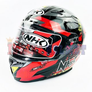 HELM FULL FACE NHK RX9 TOXIC BLACK/RED DOUBLE VISOR