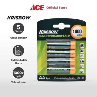 Ace - Krisbow Set 4 Pcs Baterai Rechargeable Size Aa