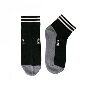 11. Kaos Kaki Fashion Hitam Grey Footstep Footwear - Sena Black Grey, Adem dan Nyaman Seharian