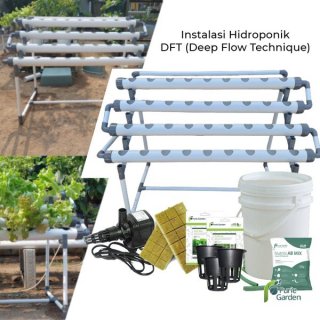 21. Paket Instalasi Modul Hidroponik DFT NFT Food Grade 36 Lubang Purie Garden, Cocok untuk Pemula