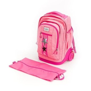 Stardust 2 in 1 Backpack and Trolley Pink Star