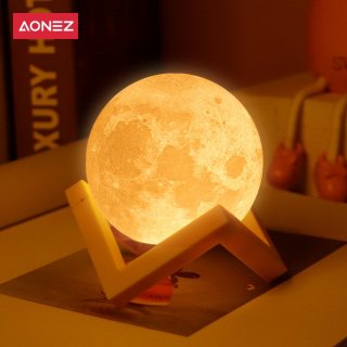 23. Aonez lampu tidur Bulan, Bikin Suasana Kamar jadi Temaram