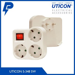 UTICON - Stopkontak S348SW 3 Lubang 1 Saklar 02009314