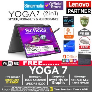 Lenovo Yoga 7i i7-1360P 1TB SSD 16GB Iris Xe TOUCH Win11+OHS