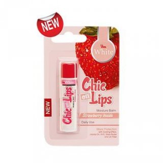 Viva White Moisture Balm Chic On Lips - Strawberry Inside