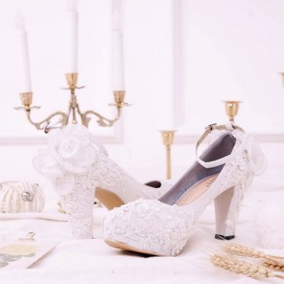 SLIGHT Sepatu wedding Chunky Pompom 