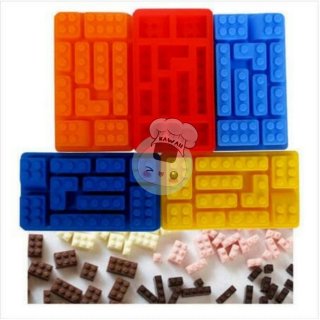 SILICONE LEGO BLOCKS Cetakan Coklat