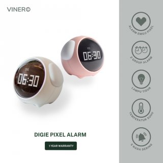 29. Vinero Digie Alarm Clock Pixel Lamp Multifunction Interactive Emoji, Kecil namun Banyak Fungsi