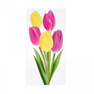 Dekardekor BAA6 Kayu Shabby Chic Bunga Tulip Hiasan Dinding