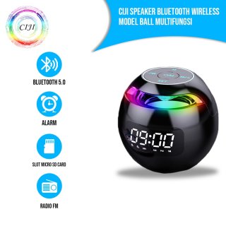 18. CIJI Speaker Bluetooth 5.0 Alarm Clock,  Jam Meja yang Keren untuk Pajangan
