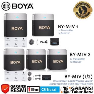 BOYA BY-M1V 1/2 2.4G Wireless Mic Microphones 3.5mm TRS/TRRS System