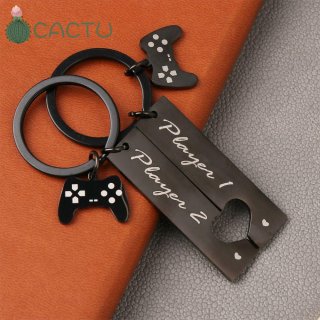 3. CACTU Fashion 1 Pair Funny Couple Keyrings Game Console, Pas untuk Pasangan Gamers 