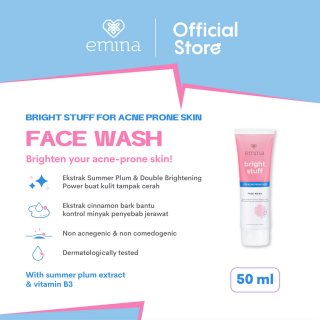 Emina Bright Stuff for Acne Prone Skin Face Wash - Sabun Untuk Jerawat - 50 ml