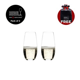 18. Riedel O Wine Tumbler Champagne Glass Pack of 2 Pcs