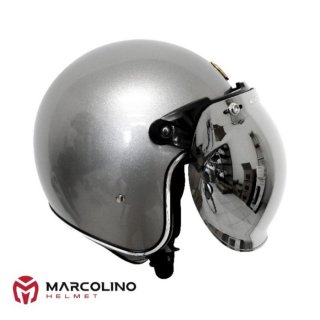 Marcolino Silver Glossy Helm Bogo Retro