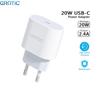 GROTIC Charger PD 20W 2.4A Fast Charging