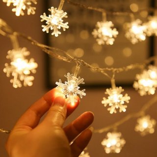 Lampu LED Snowflake Natal Warm