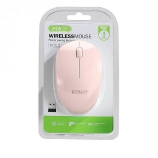 ROBOT M210 Mouse Wireless 2.4G Optical USB Mouse Gaming Pink