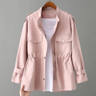 22. Vallina Veranda Button Zipper Parka Jaket Wanita Premium Outer Outerwear Korean Style