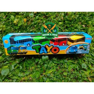 Mainan Bus Tayo Set Komplit (Merah+Kuning+Biru+Hijau) Sudah SNI 2088-4