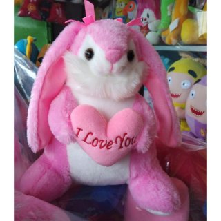24. Boneka Kelinci Love Cute Pink Rabbit