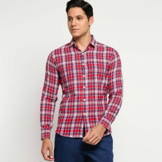 VM Slimfit Kemeja Flanel Lengan Panjang Pria