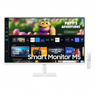 Samsung LS27CM501EEXXD Smart Monitor FHD 27-Inch M5 & Streaming TV with Webcam Support in White Color Design