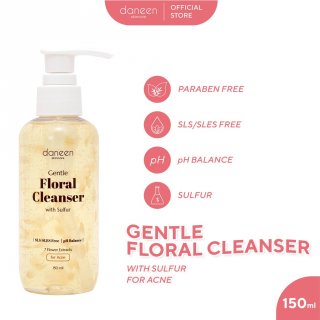 16. Daneen Gentle Floral Cleanser with Sulfur for Acne, dengan Ekstrak Bunga