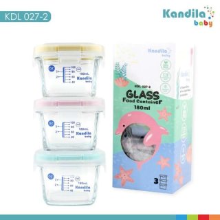Kandila GLASS Food Container Baby Food Container Penyimpanan Mpasi