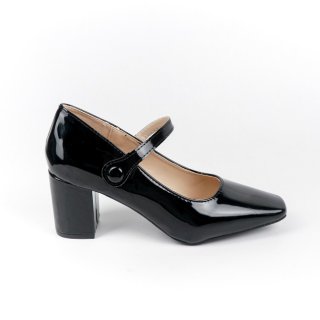 Blow BLJIHE 0023 Fiore Mary Jane Block Heels Wanita Sepatu Hitam Women