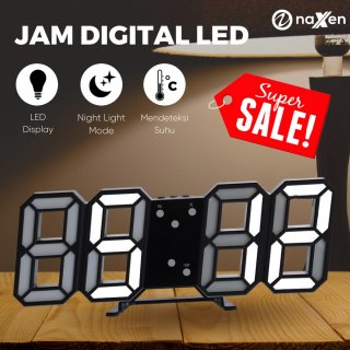 Naxen Jam Dinding Digital LED Light 3D