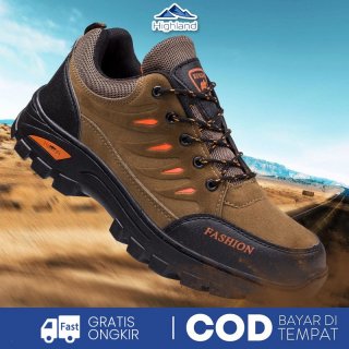 Highland Sepatu Pria Sepatu Outdoor Sepatu Hiking Tahan Air Sepatu Gunung Traveling IMPORT MH203