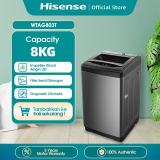 Hisense Mesin Cuci 1 Tabung Top Loading 8KG Washing Machine WTAG803T